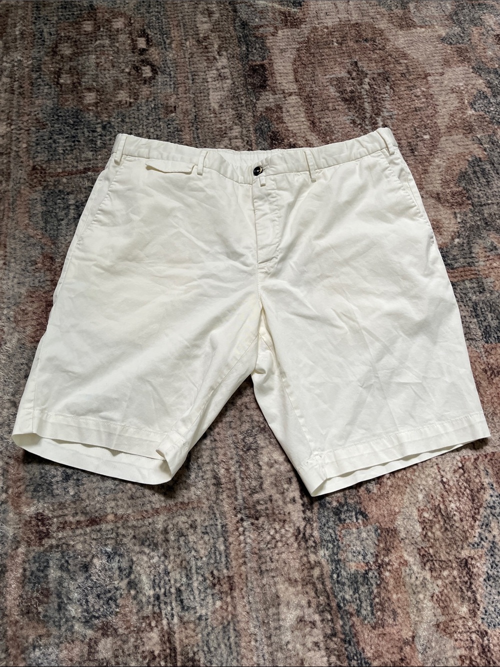 PT Torino Cream Cotton Casual Bermuda Shorts